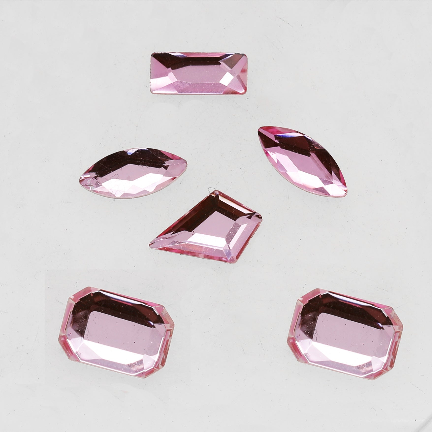 New hot-selling nail art rhinestones, light pink gold base, flat bottom, irregular shape, marquise, teardrop glass rhinestones, DIY nail art accessories wholesale.