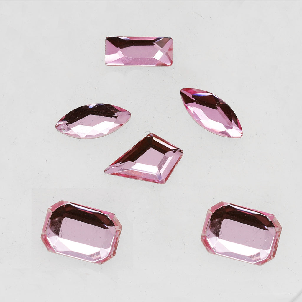 New Hot-Selling Light Pink Gold Base Flatback Shaped Marquise Teardrop Glass Rhinestones DIY Nail Art Accessories Wholesale