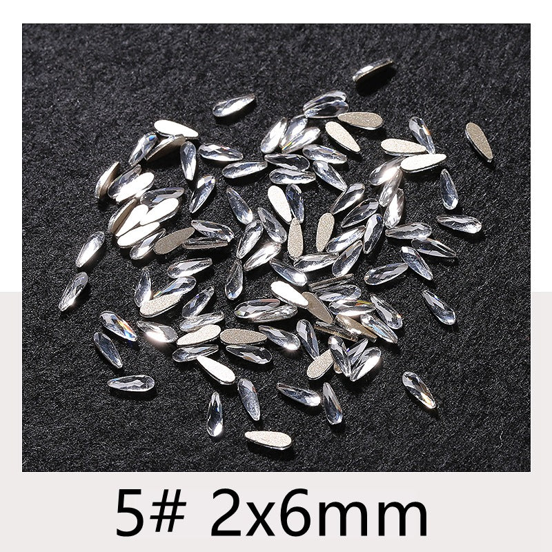 Princess Series Mixed Shapes Flatback Teardrop Crushed Rhinestones Diamond Nail Art Decorations Accessories