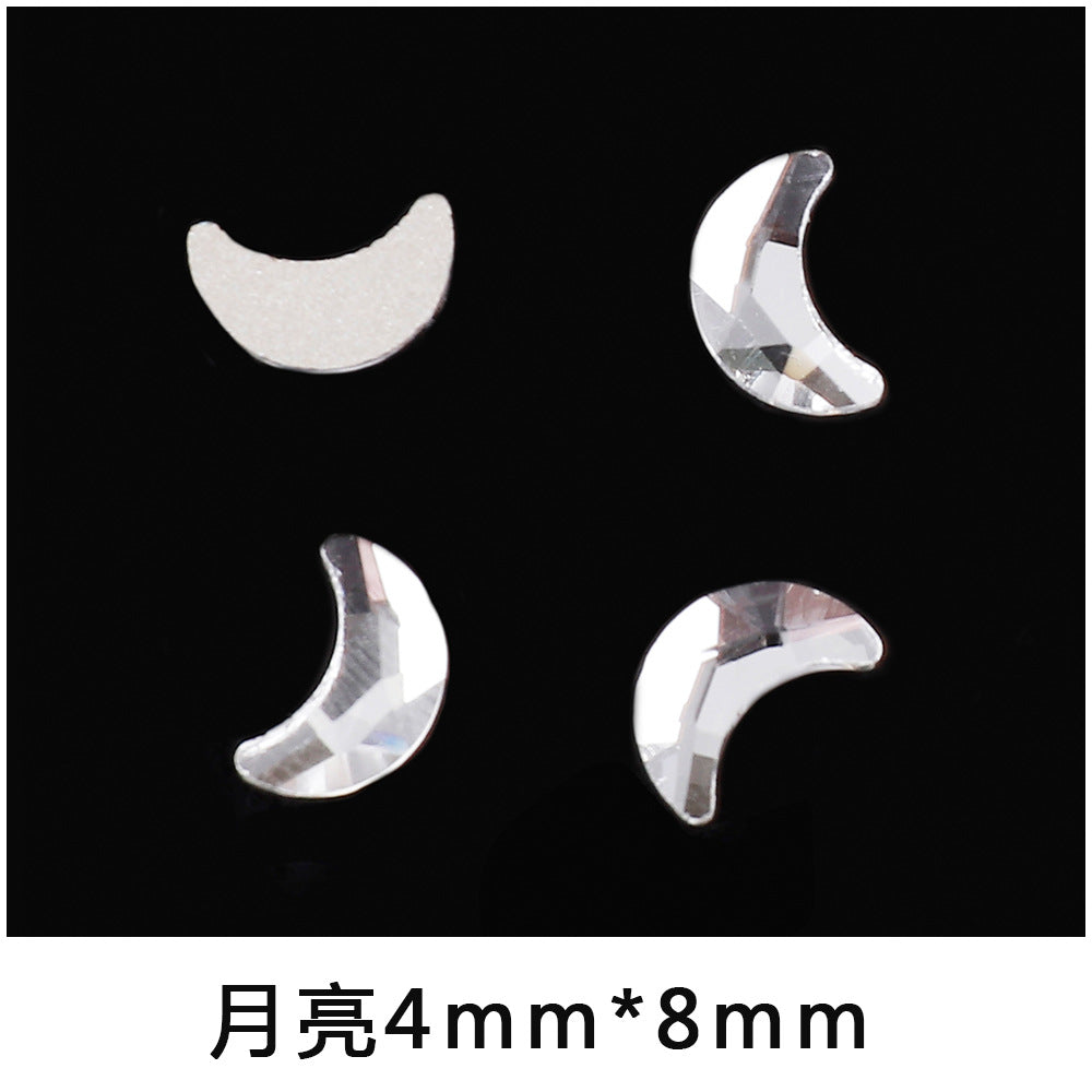 Mini Small Mixed Flatback Multi-Style Shaped Rhinestones Super Sparkle White Glass Nail Art Decorations