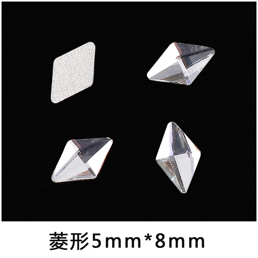 Mini Small Mixed Flatback Multi-Style Shaped Rhinestones Super Sparkle White Glass Nail Art Decorations