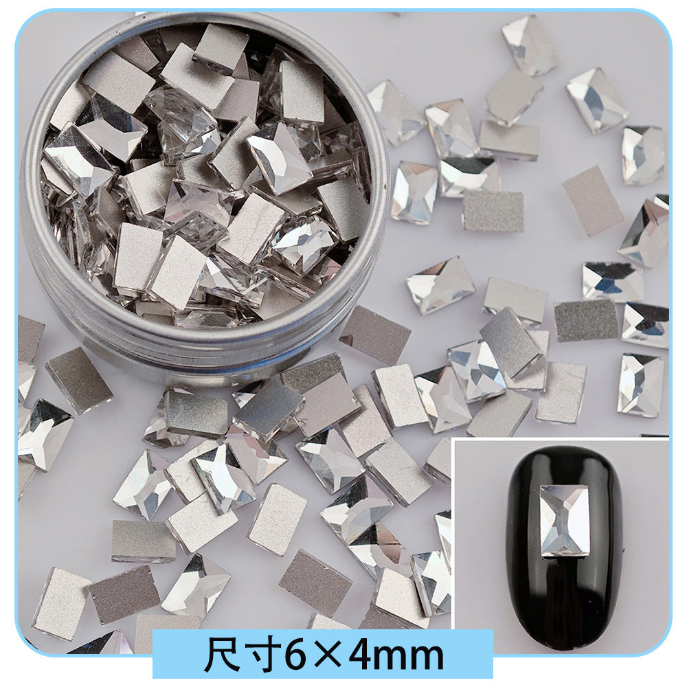Mini Small Mixed Flatback Multi-Style Shaped Rhinestones Super Sparkle White Glass Nail Art Decorations