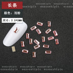 New hot-selling nail art rhinestones, light pink gold base, flat bottom, irregular shape, marquise, teardrop glass rhinestones, DIY nail art accessories wholesale.