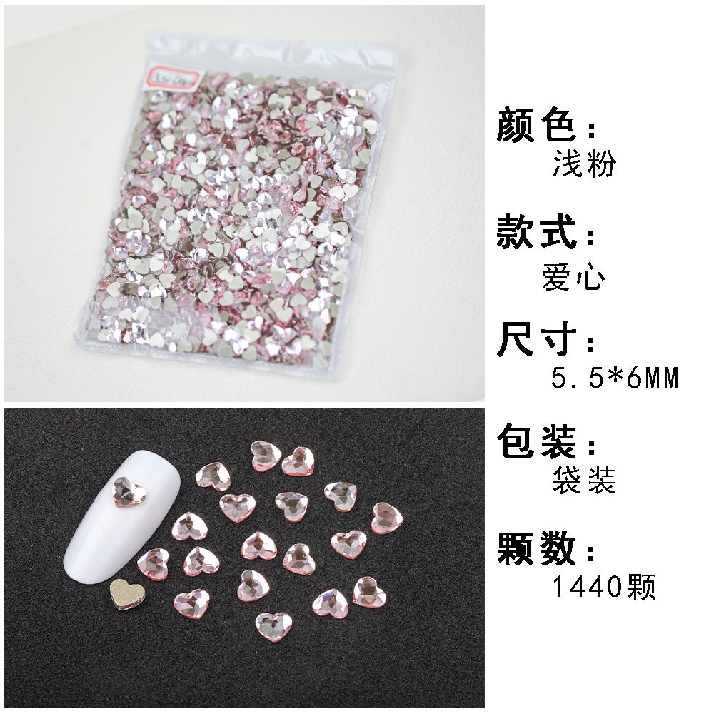 1440 Pcs/Bag Hot-Selling Nail Art Rhinestones: Light Pink Flatback Teardrop Glass Rhinestones | DIY Nail Art Ornaments Wholesale