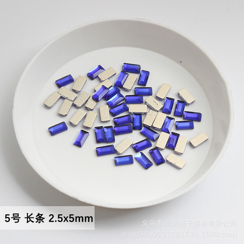 Flatback Shaped Rhinestones Series Deep Blue Colorful Nail Art Decorations Royal Blue Flatback Nail Rhinestones Wholesale Price
