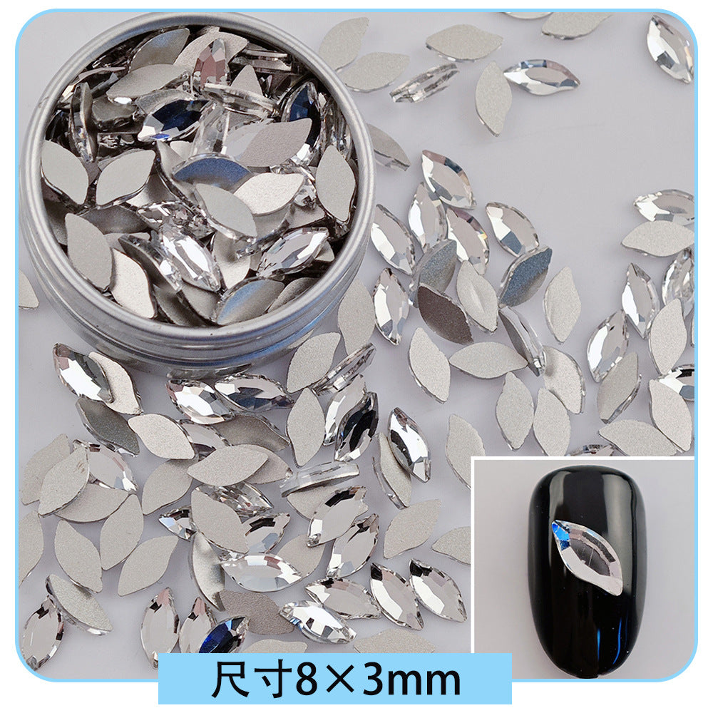 Mini Small Mixed Flatback Multi-Style Shaped Rhinestones Super Sparkle White Glass Nail Art Decorations
