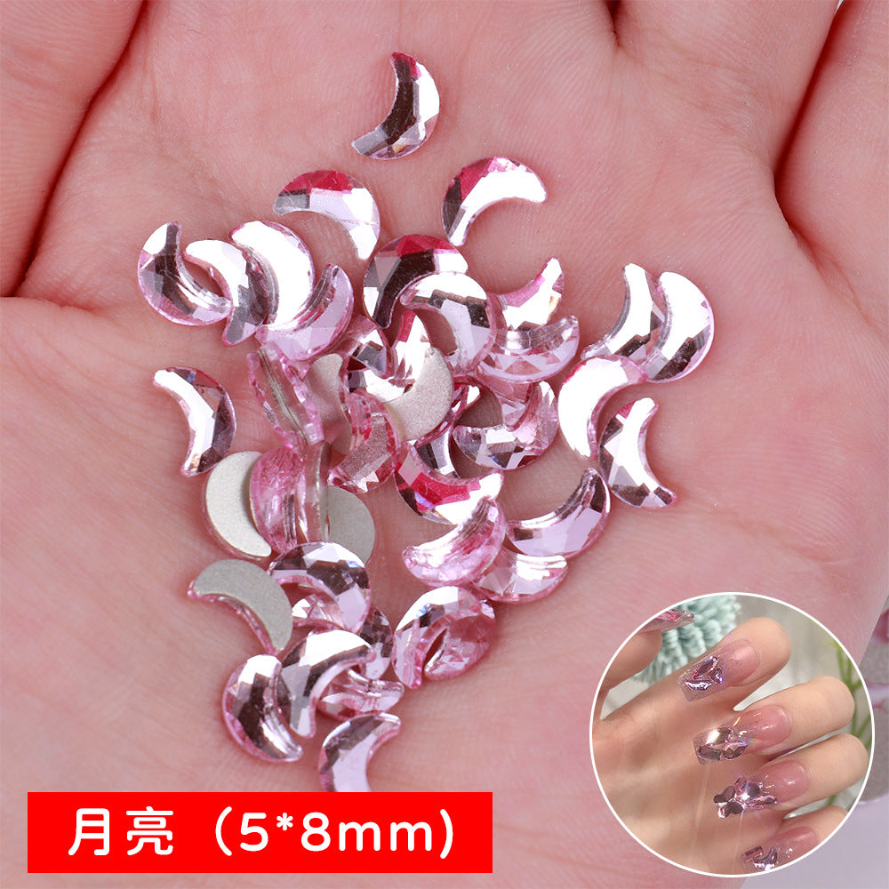 Mini Small Mixed Flatback Multi-Style Shaped Rhinestones Super Sparkle White Glass Nail Art Decorations