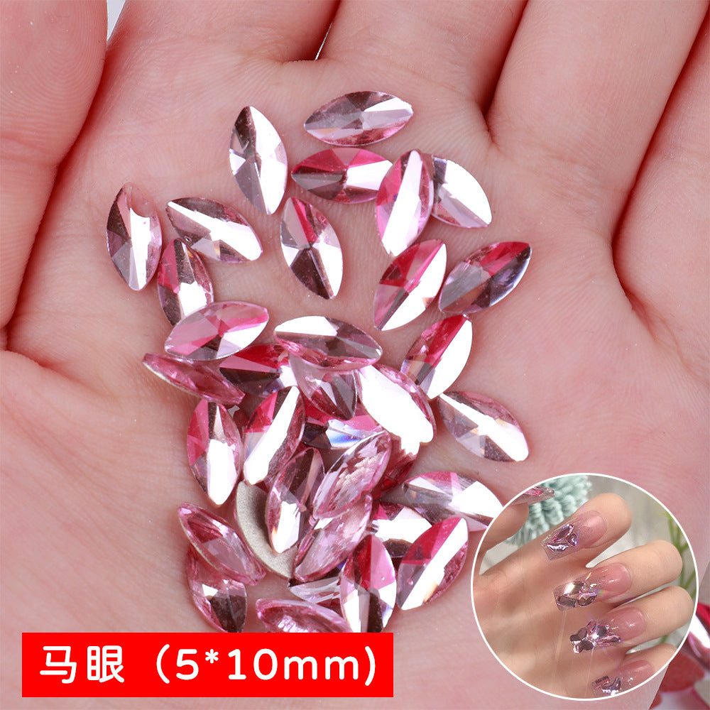 Mini Small Mixed Flatback Multi-Style Shaped Rhinestones Super Sparkle White Glass Nail Art Decorations