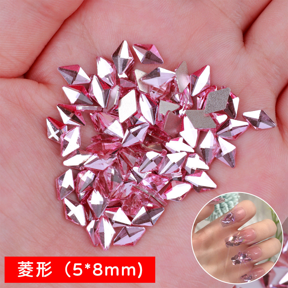 Mini Small Mixed Flatback Multi-Style Shaped Rhinestones Super Sparkle White Glass Nail Art Decorations