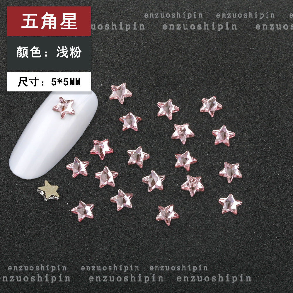 New Hot-Selling Light Pink Gold Base Flatback Shaped Marquise Teardrop Glass Rhinestones DIY Nail Art Accessories Wholesale