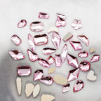 New Hot-Selling Light Pink Gold Base Flatback Shaped Marquise Teardrop Glass Rhinestones DIY Nail Art Accessories Wholesale