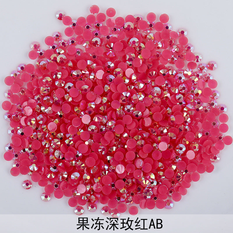 Resin Rhinestones Flatback Round Aurora Jelly AB Rhinestones | Nail Art, Violent Bear DIY, Toy & Phone Case Ornament Accessories