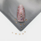 Cross-Border Supply Gold Champagne Flatback Shaped Nail Art Rhinestones Super Sparkle Gel Polish Adhesive Stones Non-Fading Base Color