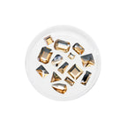 Cross-Border Supply Gold Champagne Flatback Shaped Nail Art Rhinestones Super Sparkle Gel Polish Adhesive Stones Non-Fading Base Color