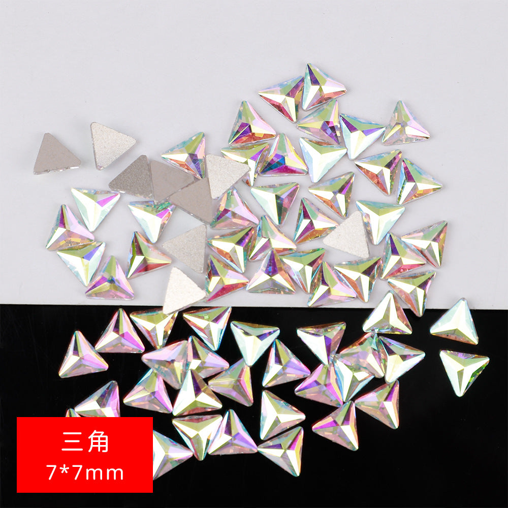Mini Small Mixed Flatback Multi-Style Shaped Rhinestones Super Sparkle White Glass Nail Art Decorations