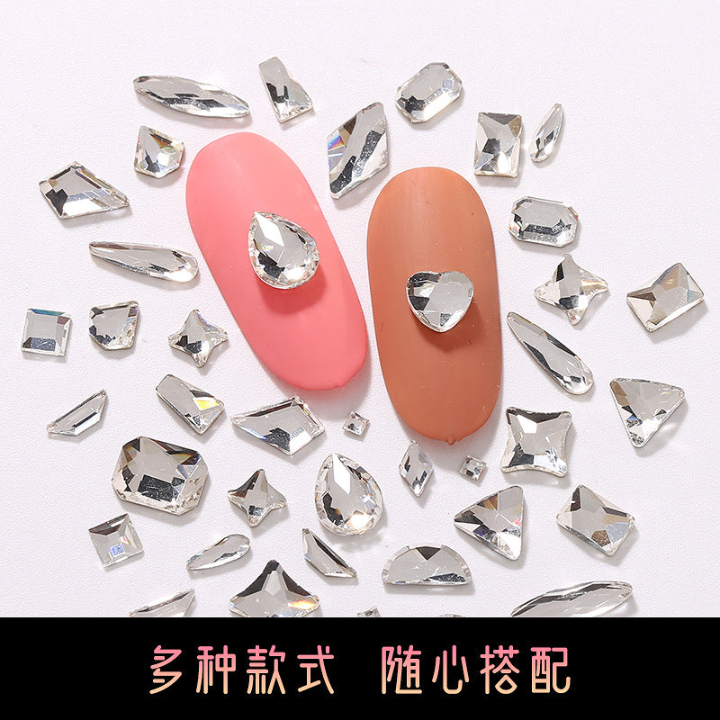 Princess Series Mixed Shapes Flatback Teardrop Crushed Rhinestones Diamond Nail Art Decorations Accessories