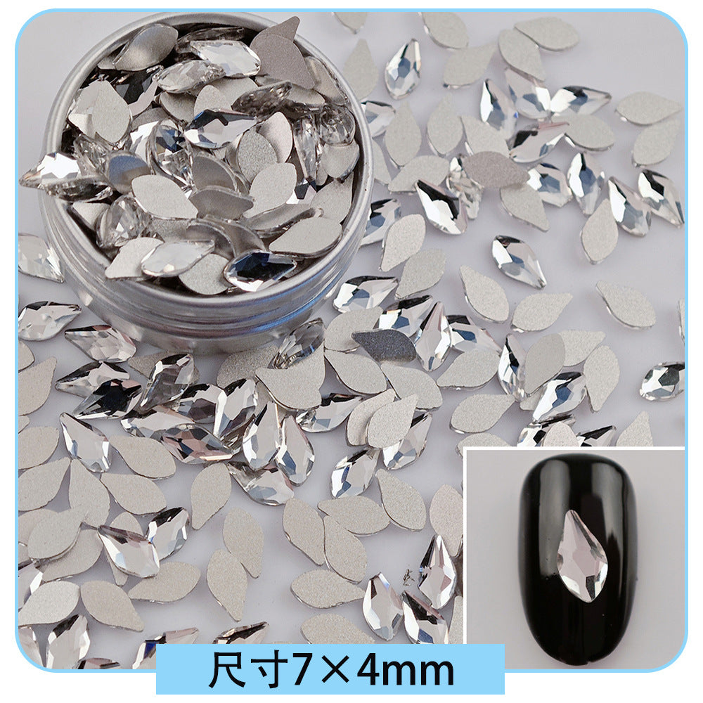 Mini Small Mixed Flatback Multi-Style Shaped Rhinestones Super Sparkle White Glass Nail Art Decorations