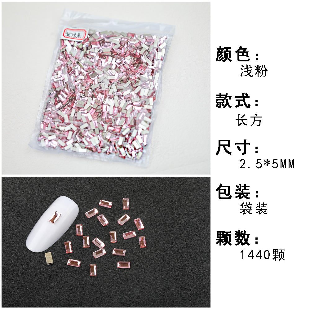 1440 Pcs/Bag Hot-Selling Nail Art Rhinestones: Light Pink Flatback Teardrop Glass Rhinestones | DIY Nail Art Ornaments Wholesale