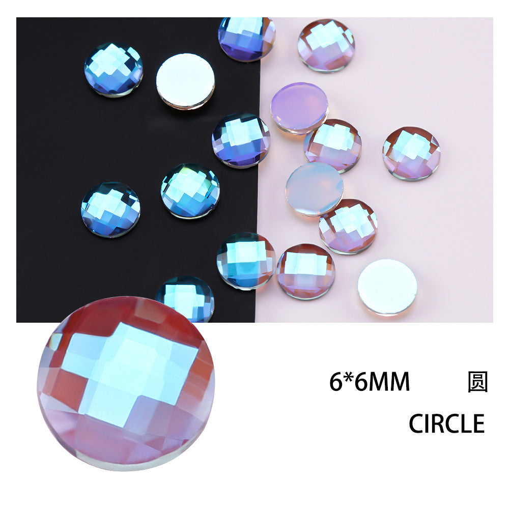 Cross-Border Direct Supply Aurora Phantom Purple Flatback Shaped Rhinestones DIY Nail Art Decorations Wholesale Accessories