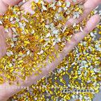 Small Golden Yellow Flatback Shaped Rhinestones Yellow Heart Butterfly Marquise Glass Crystal Nail Art Decorations Wholesale