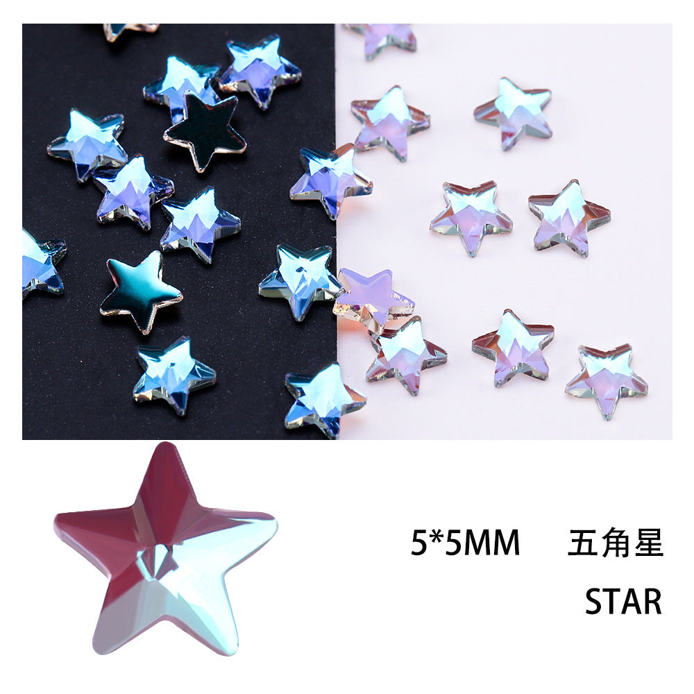 Cross-Border Direct Supply Aurora Phantom Purple Flatback Shaped Rhinestones DIY Nail Art Decorations Wholesale Accessories