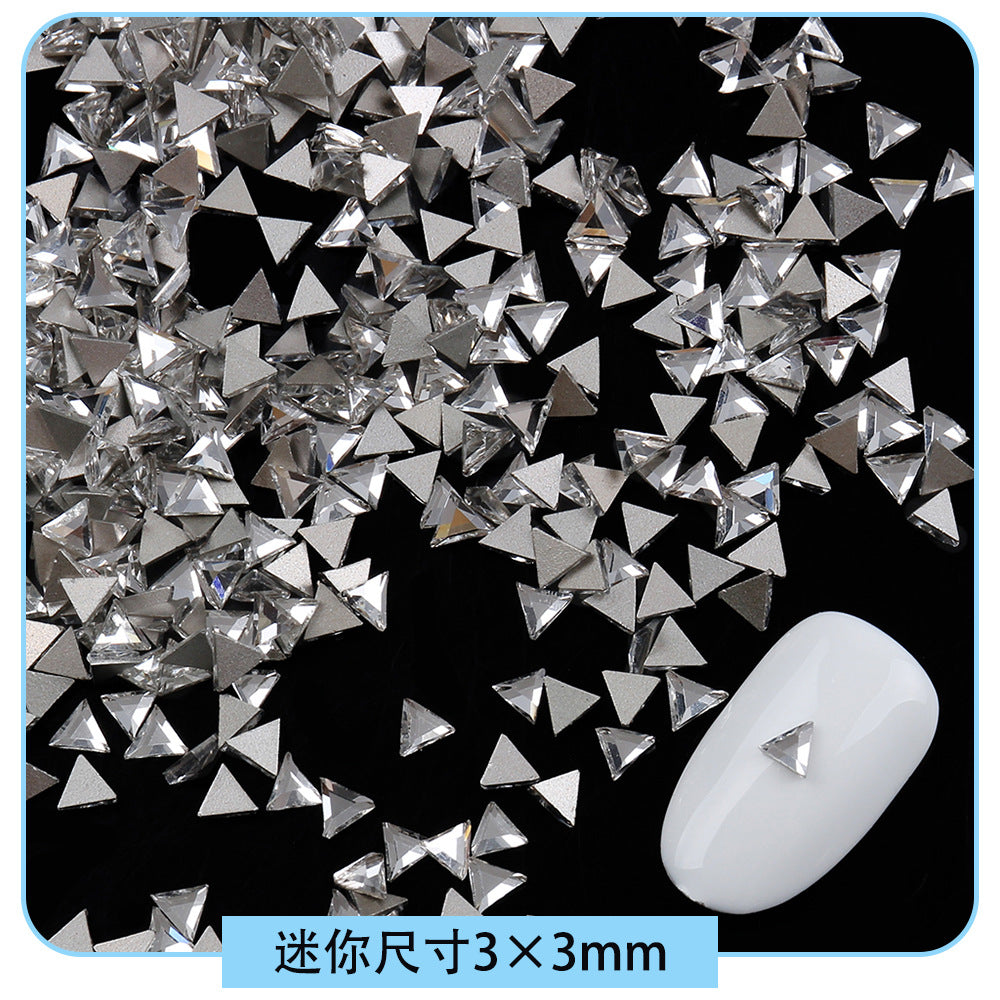 Mini Small Mixed Flatback Multi-Style Shaped Rhinestones Super Sparkle White Glass Nail Art Decorations