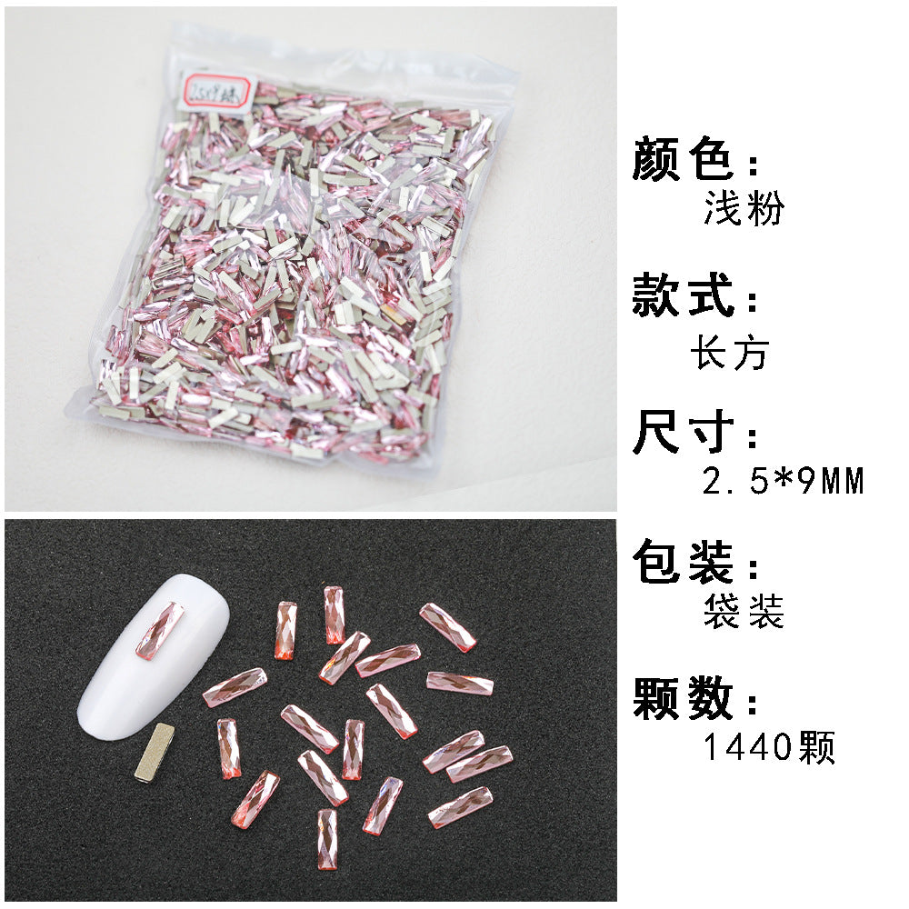 1440 Pcs/Bag Hot-Selling Nail Art Rhinestones: Light Pink Flatback Teardrop Glass Rhinestones | DIY Nail Art Ornaments Wholesale