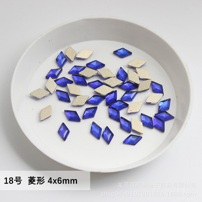 Flatback Shaped Rhinestones Series Deep Blue Colorful Nail Art Decorations Royal Blue Flatback Nail Rhinestones Wholesale Price