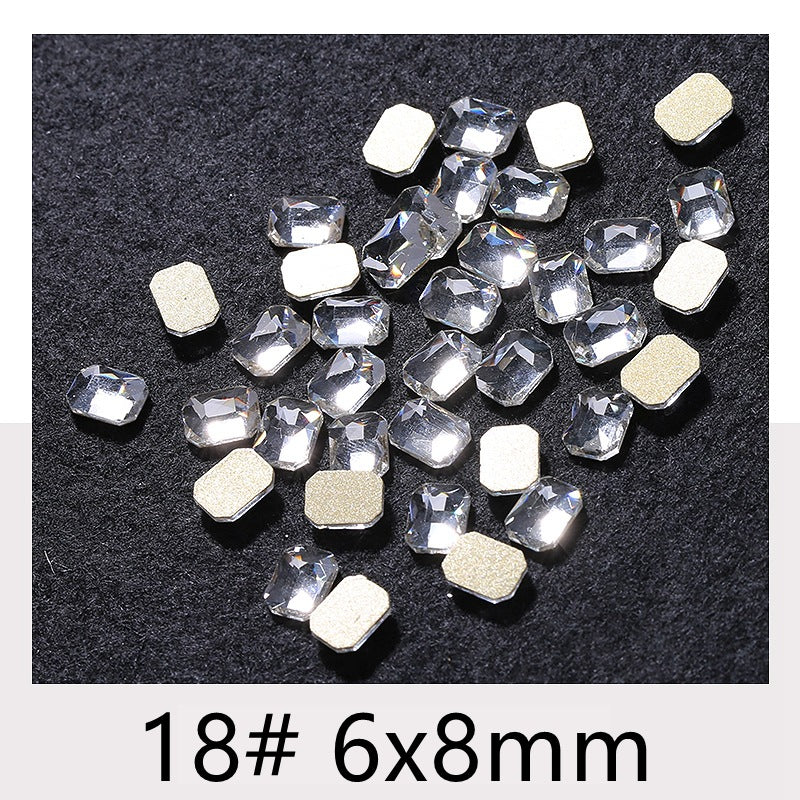 Princess Series Mixed Shapes Flatback Teardrop Crushed Rhinestones Diamond Nail Art Decorations Accessories