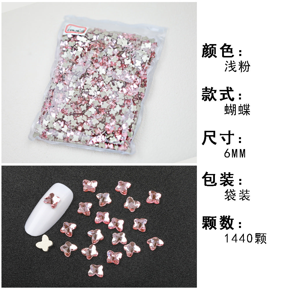 1440 Pcs/Bag Hot-Selling Nail Art Rhinestones: Light Pink Flatback Teardrop Glass Rhinestones | DIY Nail Art Ornaments Wholesale