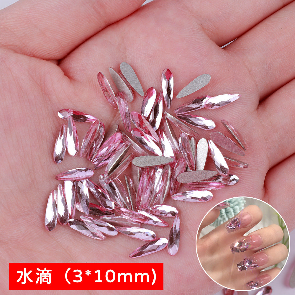Mini Small Mixed Flatback Multi-Style Shaped Rhinestones Super Sparkle White Glass Nail Art Decorations