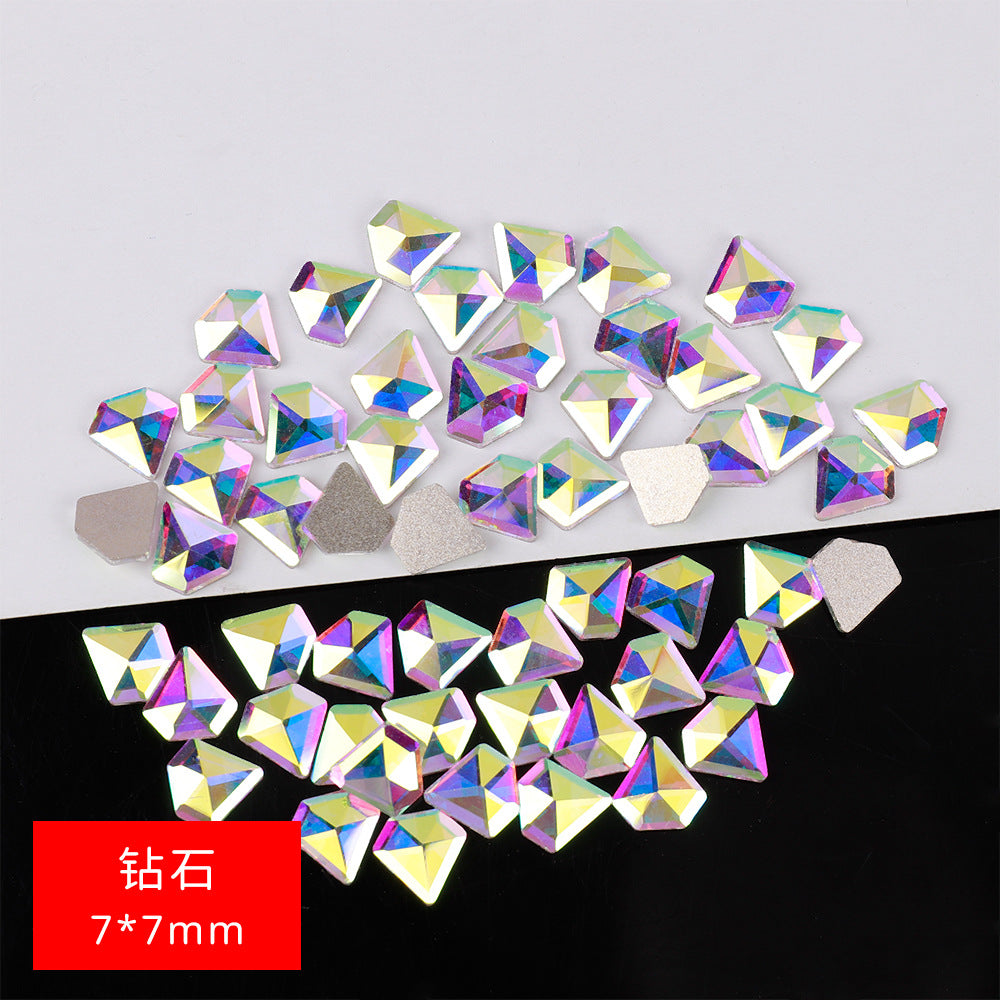 Mini Small Mixed Flatback Multi-Style Shaped Rhinestones Super Sparkle White Glass Nail Art Decorations