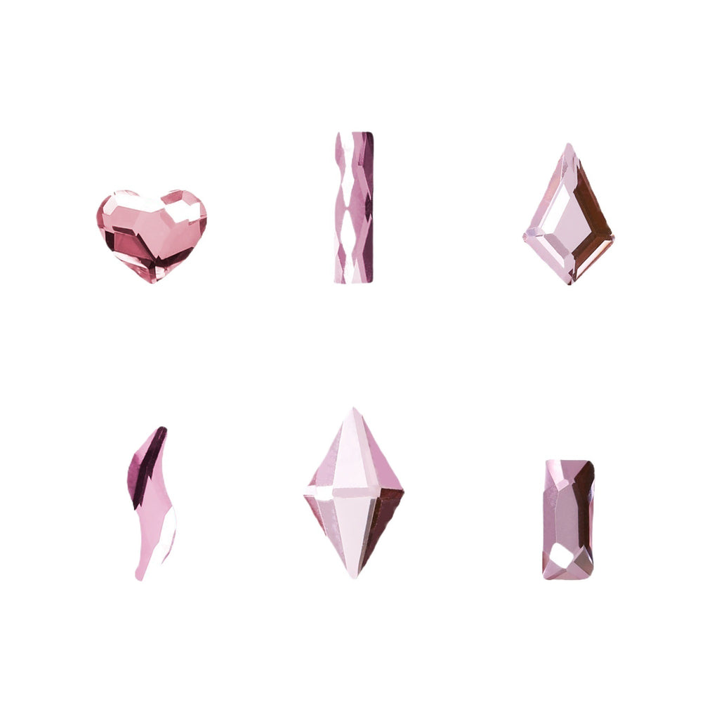 New hot-selling nail art rhinestones, light pink gold base, flat bottom, irregular shape, marquise, teardrop glass rhinestones, DIY nail art accessories wholesale.