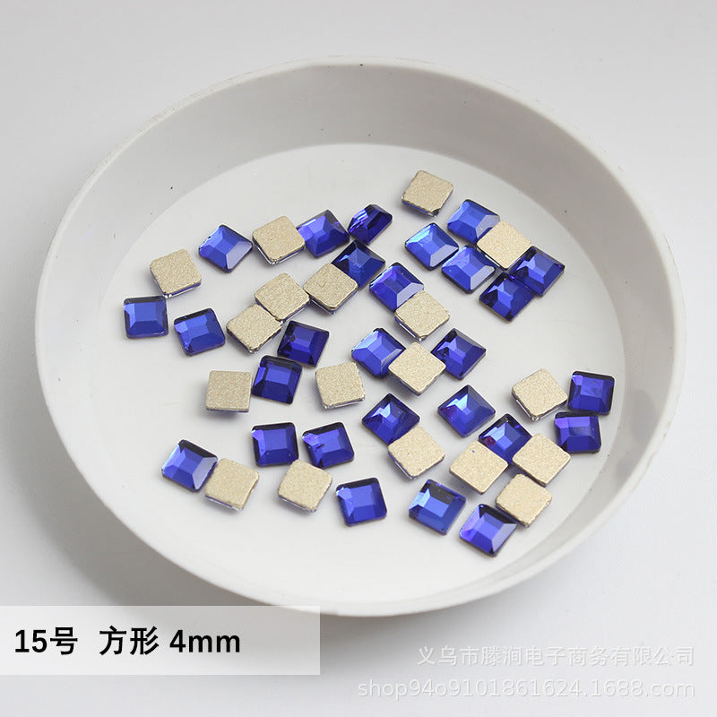 Flatback Shaped Rhinestones Series Deep Blue Colorful Nail Art Decorations Royal Blue Flatback Nail Rhinestones Wholesale Price