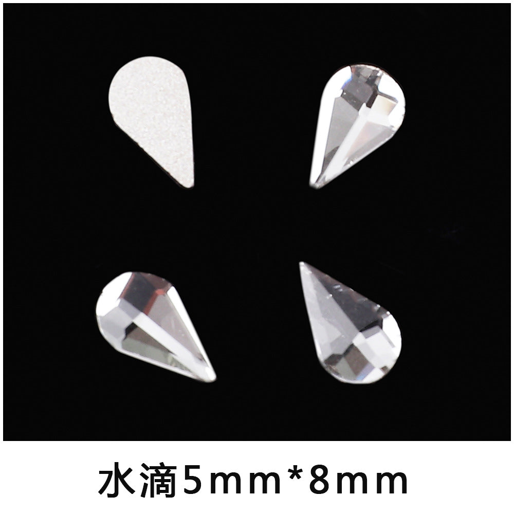 Mini Small Mixed Flatback Multi-Style Shaped Rhinestones Super Sparkle White Glass Nail Art Decorations