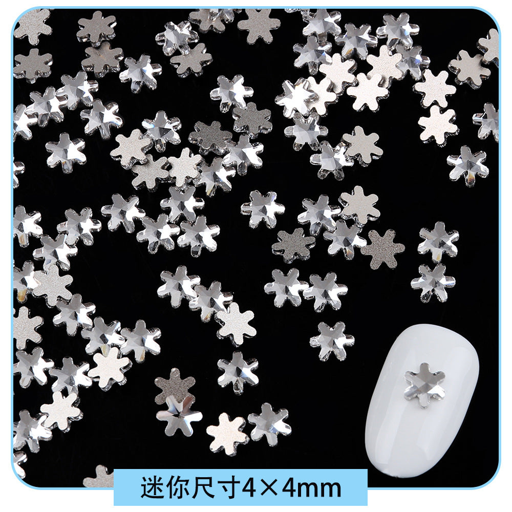 Mini Small Mixed Flatback Multi-Style Shaped Rhinestones Super Sparkle White Glass Nail Art Decorations