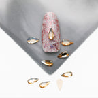 Cross-Border Supply Gold Champagne Flatback Shaped Nail Art Rhinestones Super Sparkle Gel Polish Adhesive Stones Non-Fading Base Color