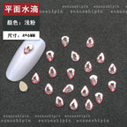 New hot-selling nail art rhinestones, light pink gold base, flat bottom, irregular shape, marquise, teardrop glass rhinestones, DIY nail art accessories wholesale.