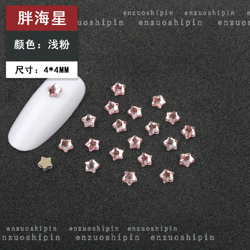 New Hot-Selling Light Pink Gold Base Flatback Shaped Marquise Teardrop Glass Rhinestones DIY Nail Art Accessories Wholesale