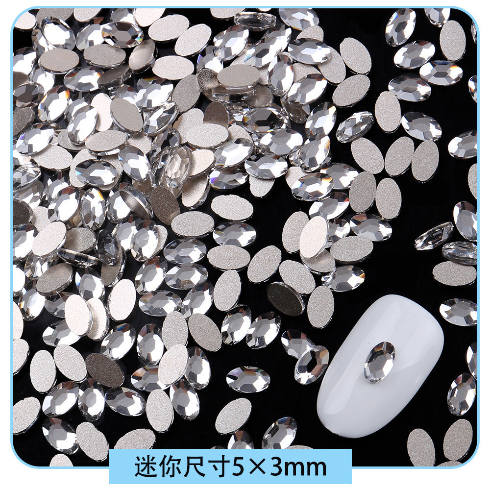 Mini Small Mixed Flatback Multi-Style Shaped Rhinestones Super Sparkle White Glass Nail Art Decorations