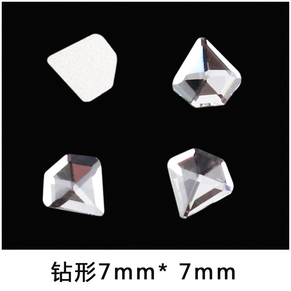 Mini Small Mixed Flatback Multi-Style Shaped Rhinestones Super Sparkle White Glass Nail Art Decorations