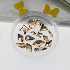 Cross-Border Supply Gold Champagne Flatback Shaped Nail Art Rhinestones Super Sparkle Gel Polish Adhesive Stones Non-Fading Base Color