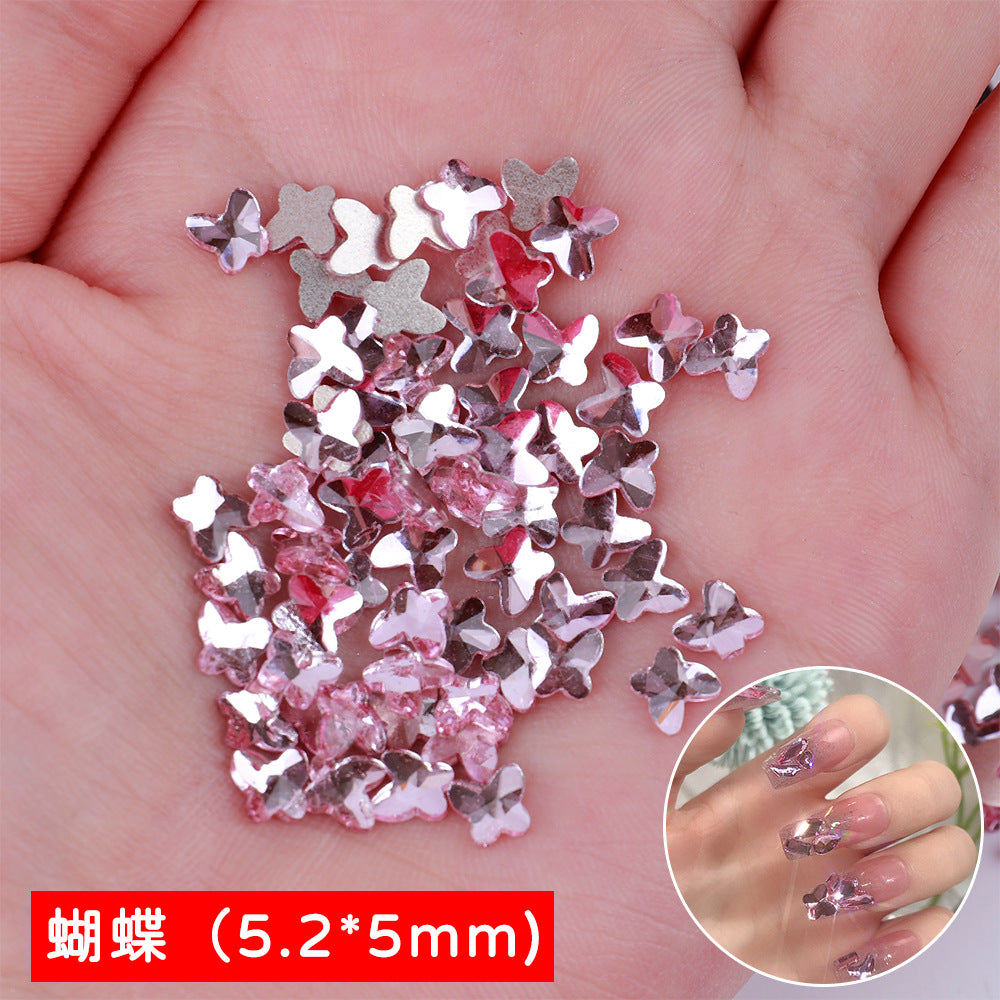 Mini Small Mixed Flatback Multi-Style Shaped Rhinestones Super Sparkle White Glass Nail Art Decorations