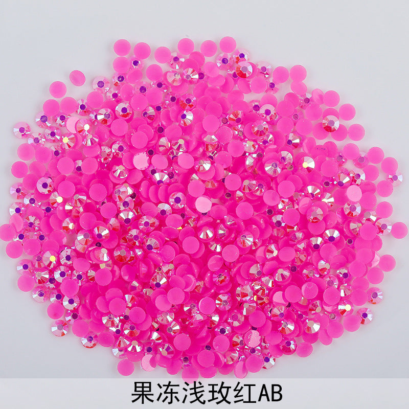 Resin Rhinestones Flatback Round Aurora Jelly AB Rhinestones | Nail Art, Violent Bear DIY, Toy & Phone Case Ornament Accessories