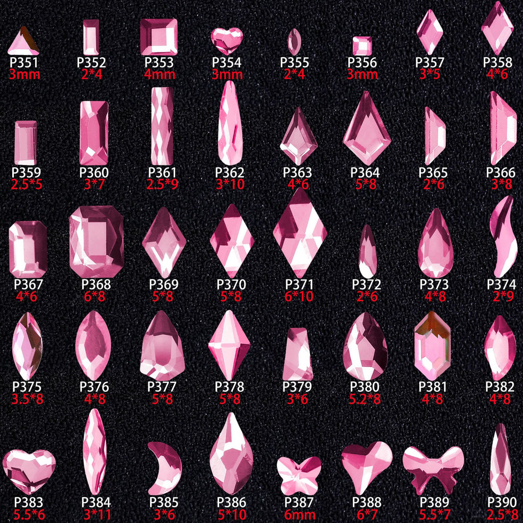 New Hot-Selling Light Pink Gold Base Flatback Shaped Marquise Teardrop Glass Rhinestones DIY Nail Art Accessories Wholesale