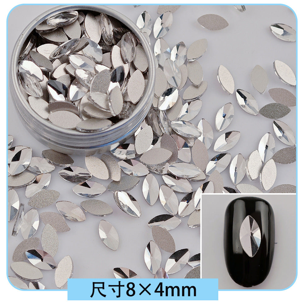 Mini Small Mixed Flatback Multi-Style Shaped Rhinestones Super Sparkle White Glass Nail Art Decorations