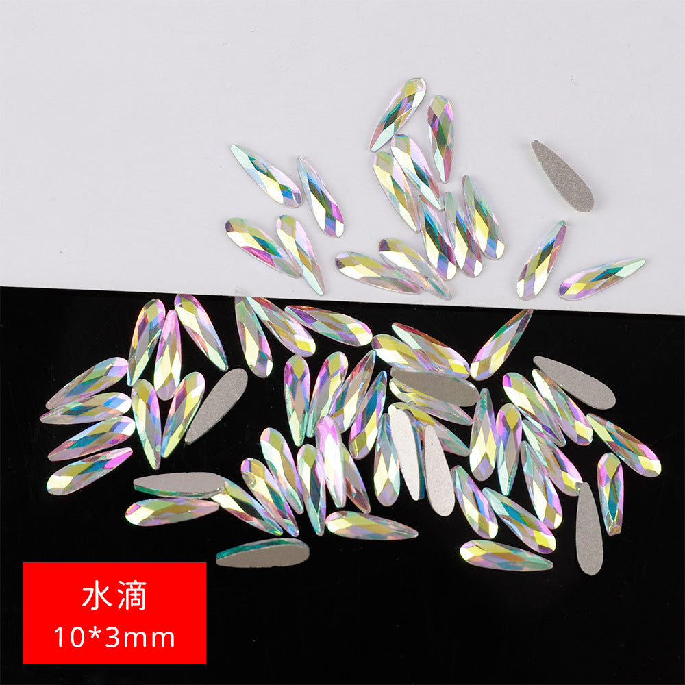 Mini Small Mixed Flatback Multi-Style Shaped Rhinestones Super Sparkle White Glass Nail Art Decorations