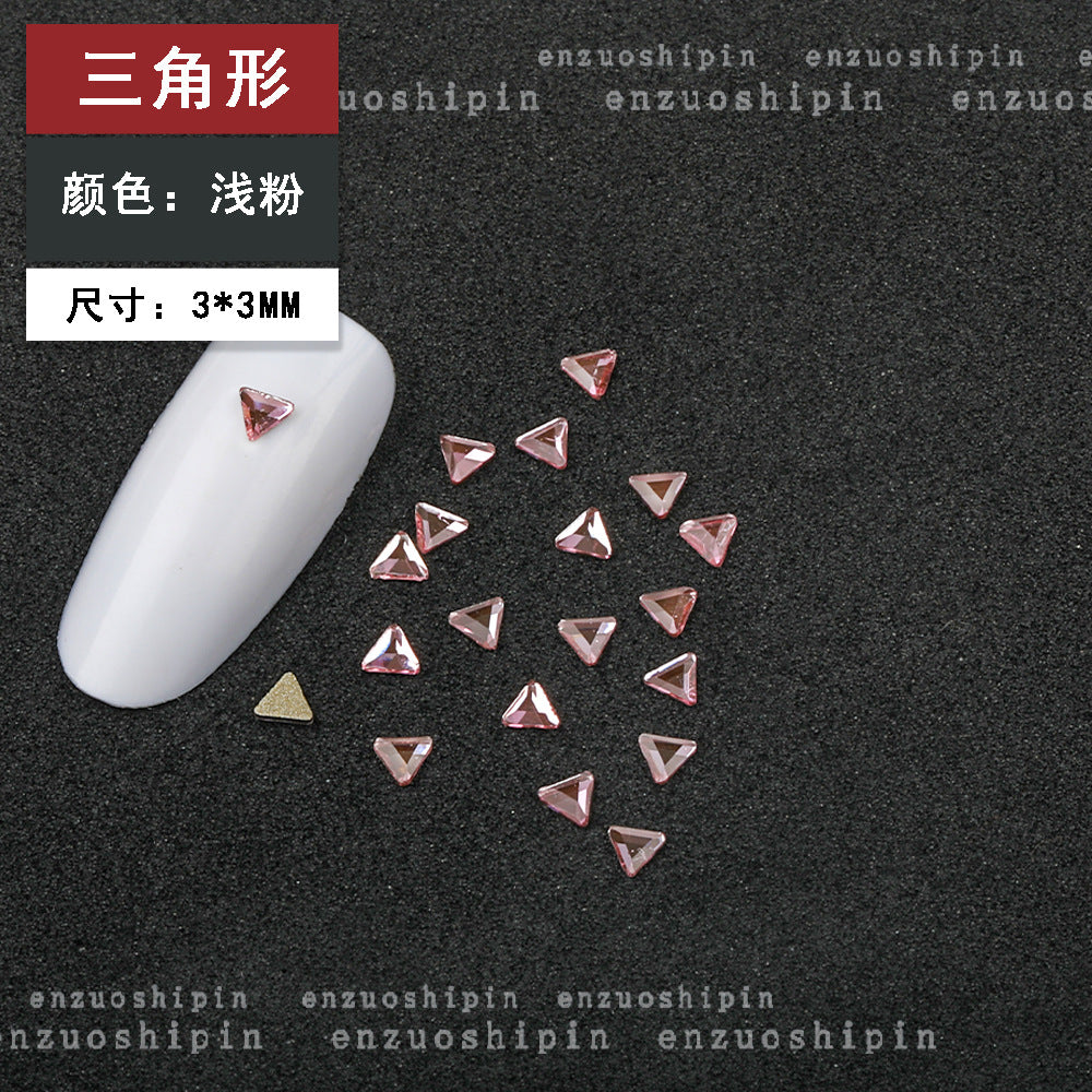 New Hot-Selling Light Pink Gold Base Flatback Shaped Marquise Teardrop Glass Rhinestones DIY Nail Art Accessories Wholesale