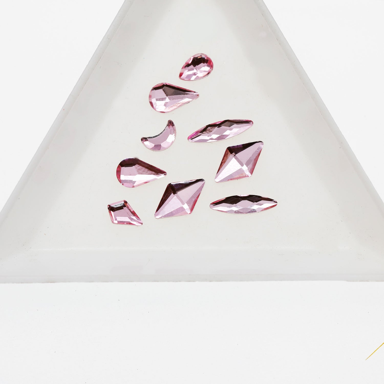 New Hot-Selling Light Pink Gold Base Flatback Shaped Marquise Teardrop Glass Rhinestones DIY Nail Art Accessories Wholesale