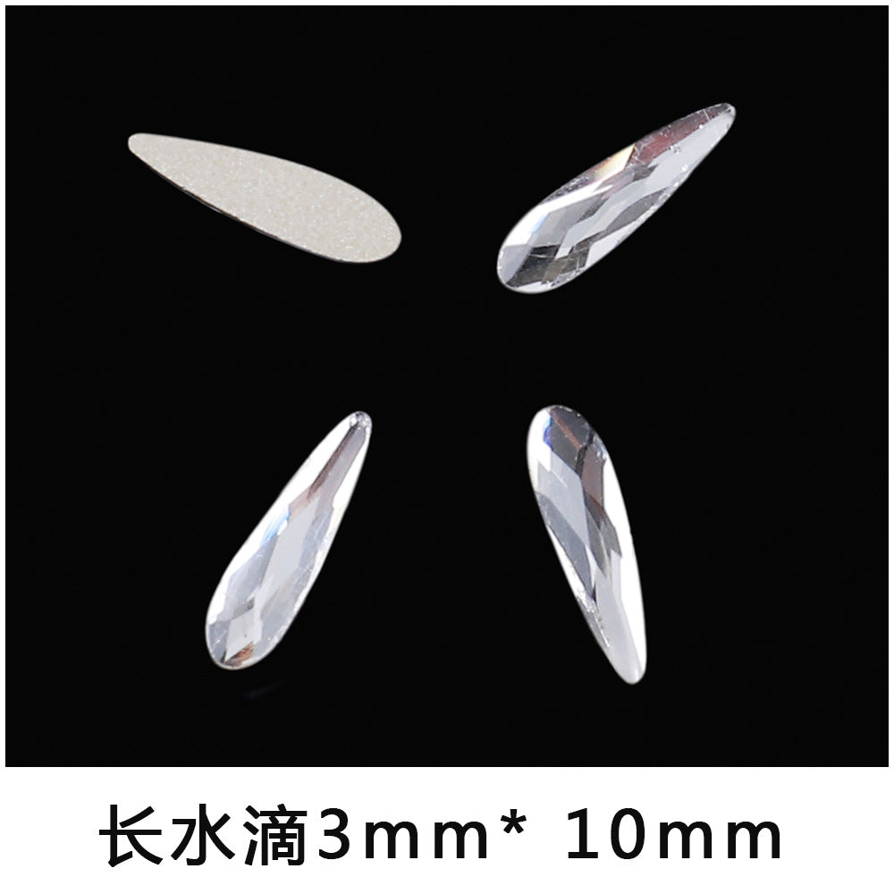 Mini Small Mixed Flatback Multi-Style Shaped Rhinestones Super Sparkle White Glass Nail Art Decorations